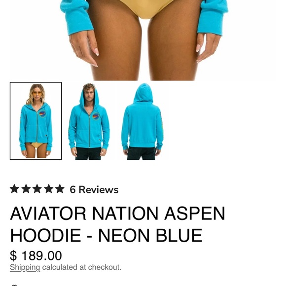 Aviator nation blue set neon blue sweatshirt zip up and sweatpants - Picture 6 of 13